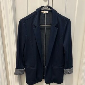 Skies Are Blue Blazer Gray and Blue Tailored Suit Jacket